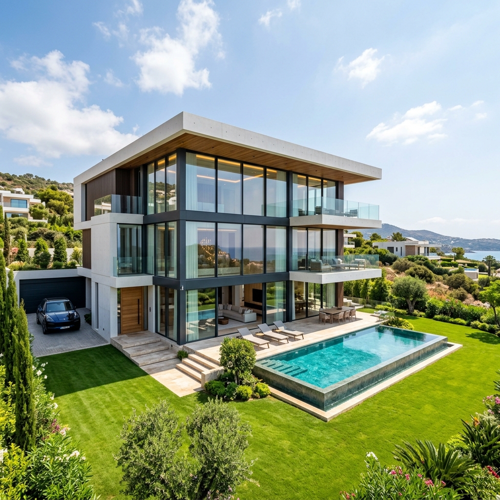 Luxury villa construction after